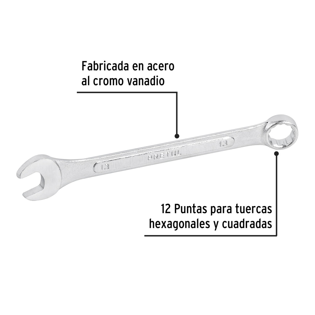 LLAVE COMBINADA 13MM X 170 MM DE LARGO, PRETUL 21907 P