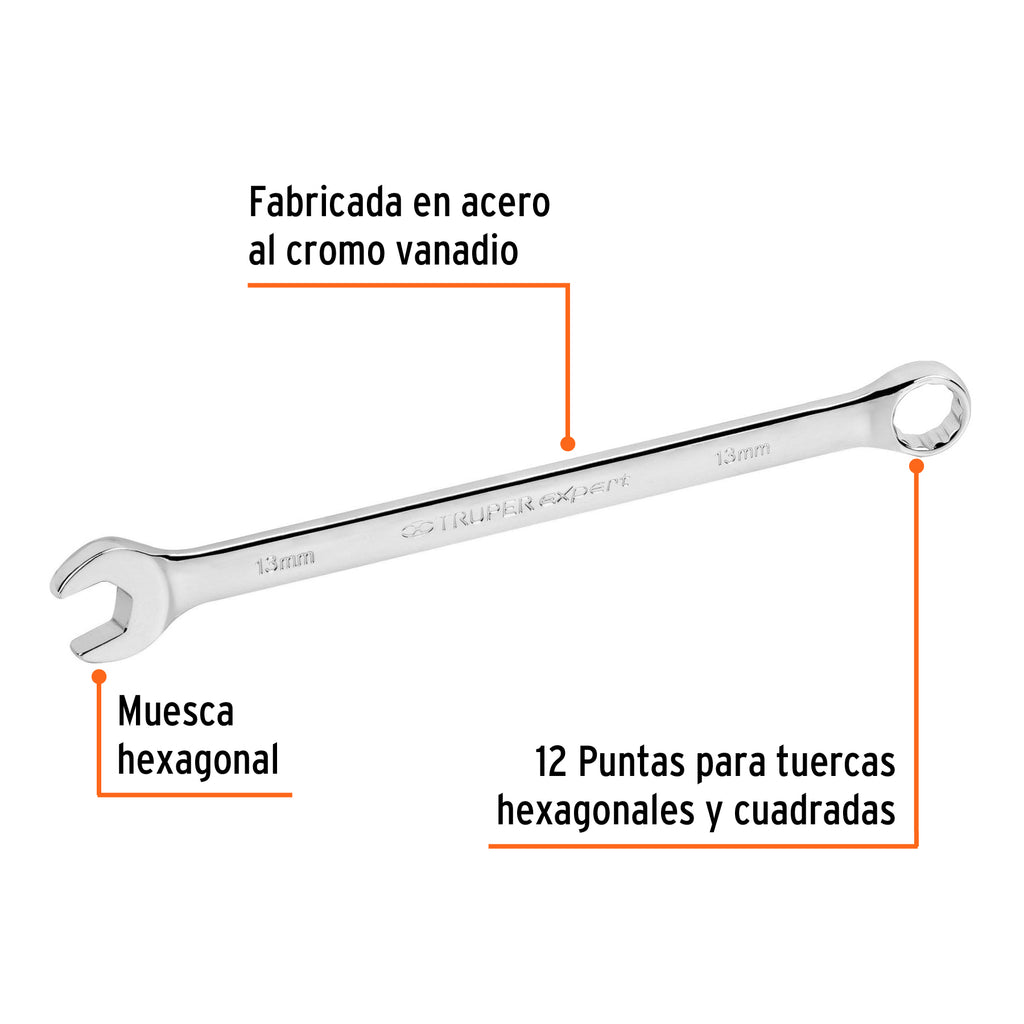 LLAVE COMBINADA EXTRALARGA 13 MM X 202 MM DE LARGO 15617 *
