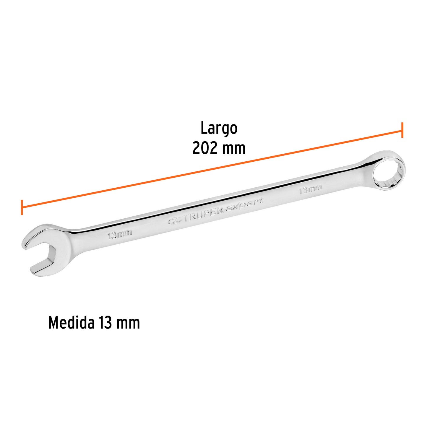 LLAVE COMBINADA EXTRALARGA 13 MM X 202 MM DE LARGO 15617 *