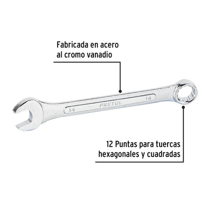 LLAVE COMBINADA 14 MM x 180 MM DE LARGO, PRETUL 21908 P