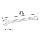 LLAVE COMBINADA 14 MM x 180 MM DE LARGO, PRETUL 21908 P