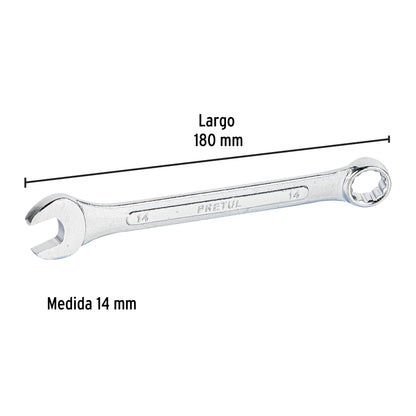LLAVE COMBINADA 14 MM x 180 MM DE LARGO, PRETUL 21908 P