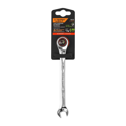 LLAVE COMBINADA CON MATRACA 7/16'' x 160MM LARGO, EXPERT 15737 *