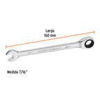 LLAVE COMBINADA CON MATRACA 7/16'' x 160MM LARGO, EXPERT 15737 *