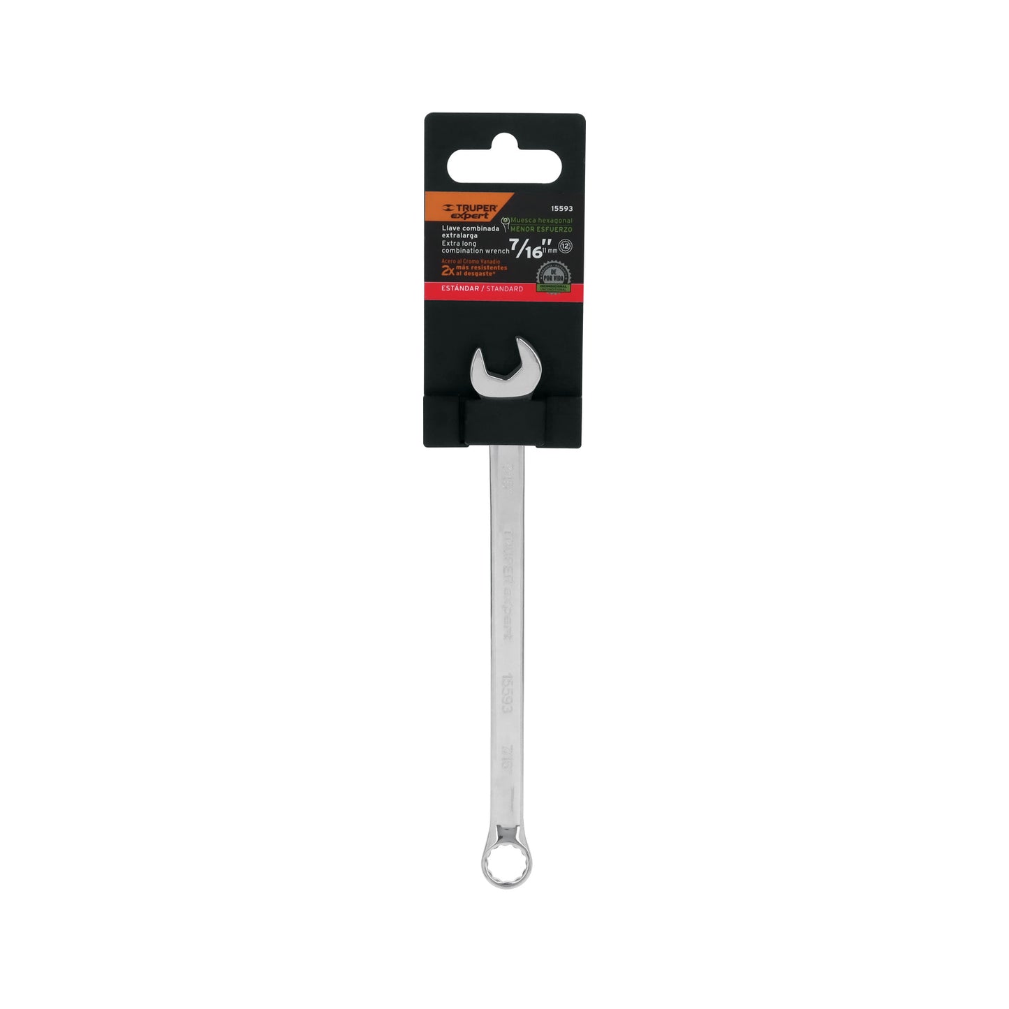 LLAVE COMBINADA EXTRALARGA 7/16'' x 183 MM DE LARGO, EXPERT 15593 P