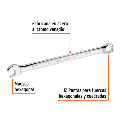 LLAVE COMBINADA EXTRALARGA 7/16'' x 183 MM DE LARGO, EXPERT 15593 P