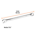 LLAVE COMBINADA EXTRALARGA 7/16'' x 183 MM DE LARGO, EXPERT 15593 P