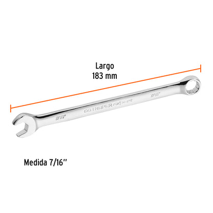 LLAVE COMBINADA EXTRALARGA 7/16'' x 183 MM DE LARGO, EXPERT 15593 P
