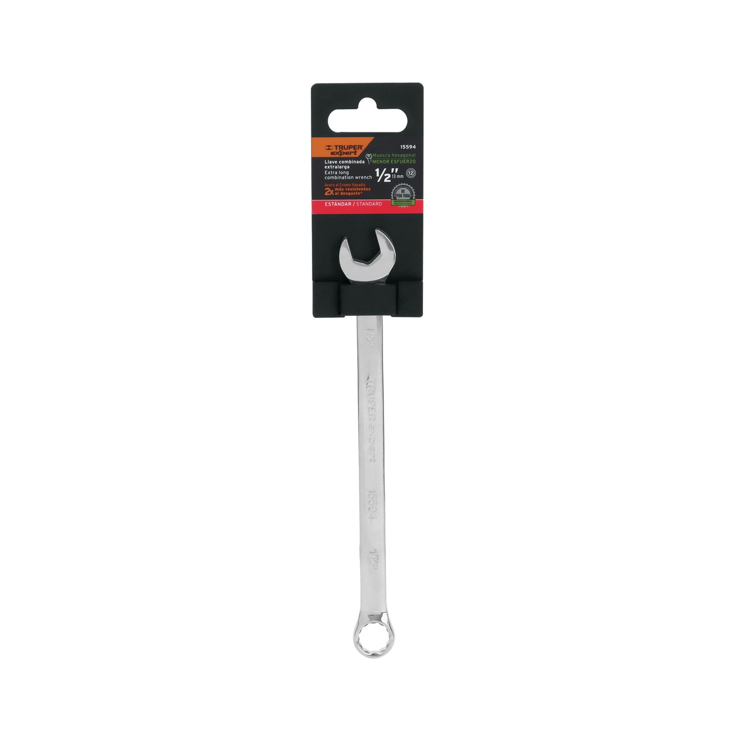 LLAVE COMBINADA EXTRALARGA 1/2'' x 202 MM DE LARGO, EXPERT 15594 P