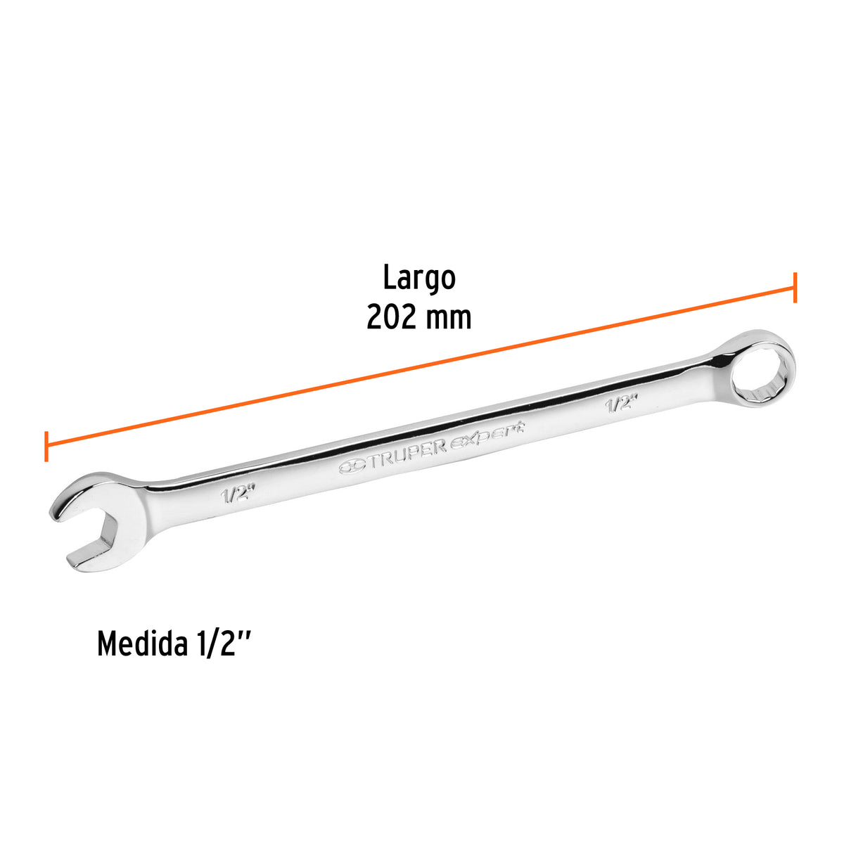 LLAVE COMBINADA EXTRALARGA 1/2'' x 202 MM DE LARGO, EXPERT 15594 P