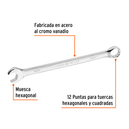 LLAVE COMBINADA EXTRALARGA 9/16'' X 220 MM DE LARGO, EXPERT 15595 P