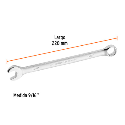LLAVE COMBINADA EXTRALARGA 9/16'' X 220 MM DE LARGO, EXPERT 15595 P