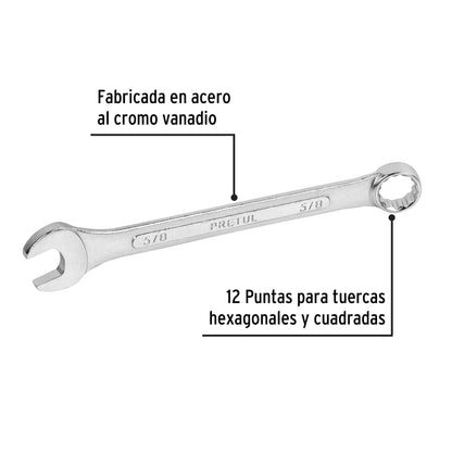LLVE COMBINADA 5/8'' x 200 MM DE LARGO, PRETUL 21886 P