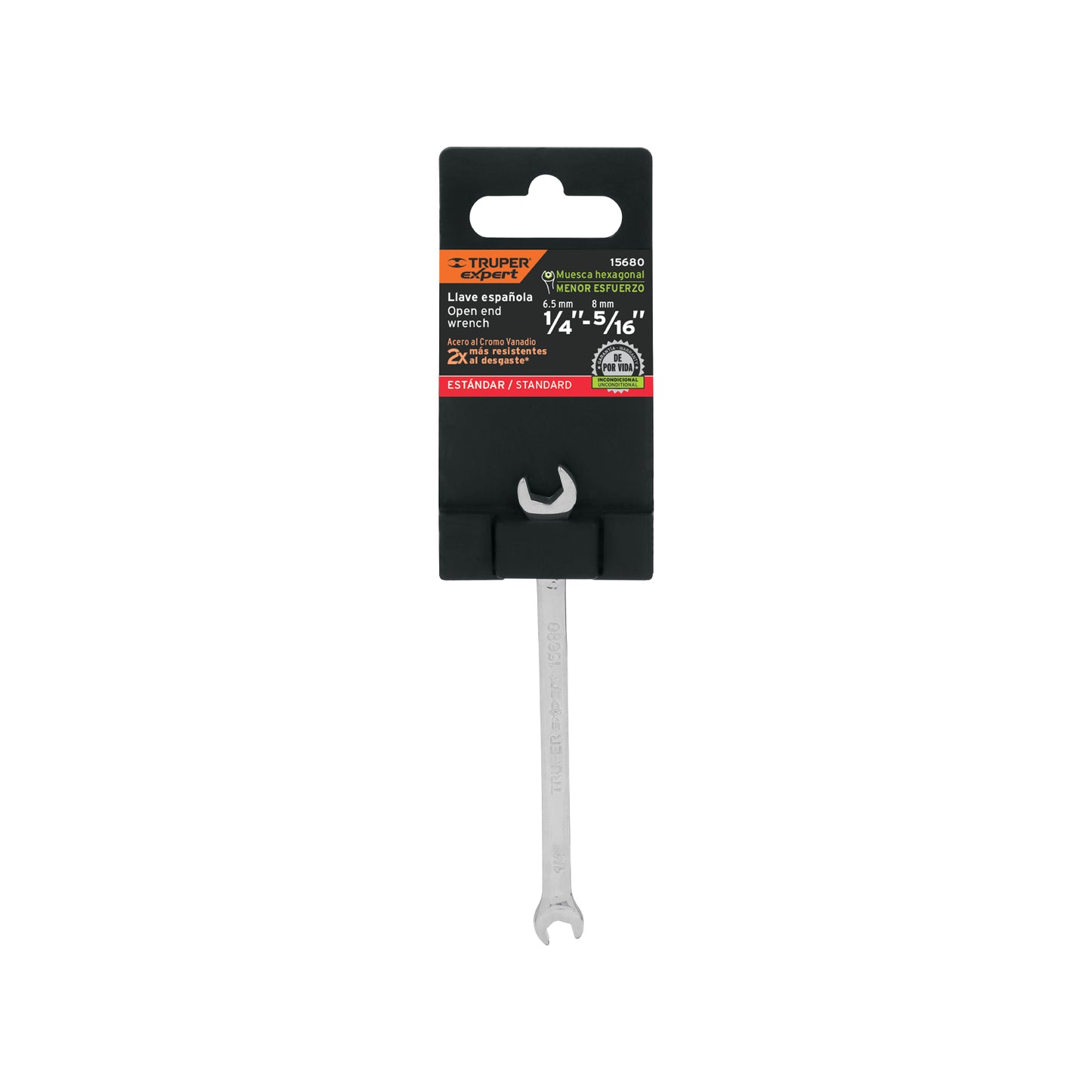 LLAVE ESPAÑOLA, 1/4 x 5/16'' x 126 MM DE LARGO, TRUPER EXPERT 15680 P