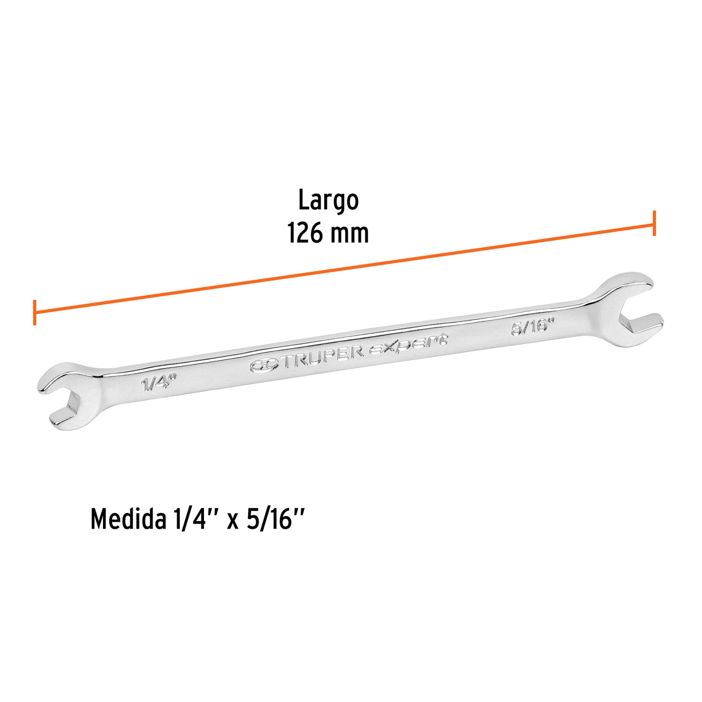 LLAVE ESPAÑOLA, 1/4 x 5/16'' x 126 MM DE LARGO, TRUPER EXPERT 15680 P