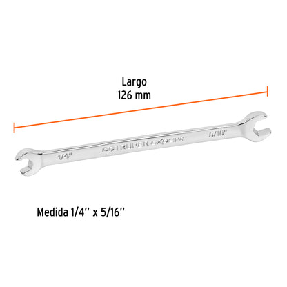 LLAVE ESPAÑOLA, 1/4 x 5/16'' x 126 MM DE LARGO, TRUPER EXPERT 15680 P