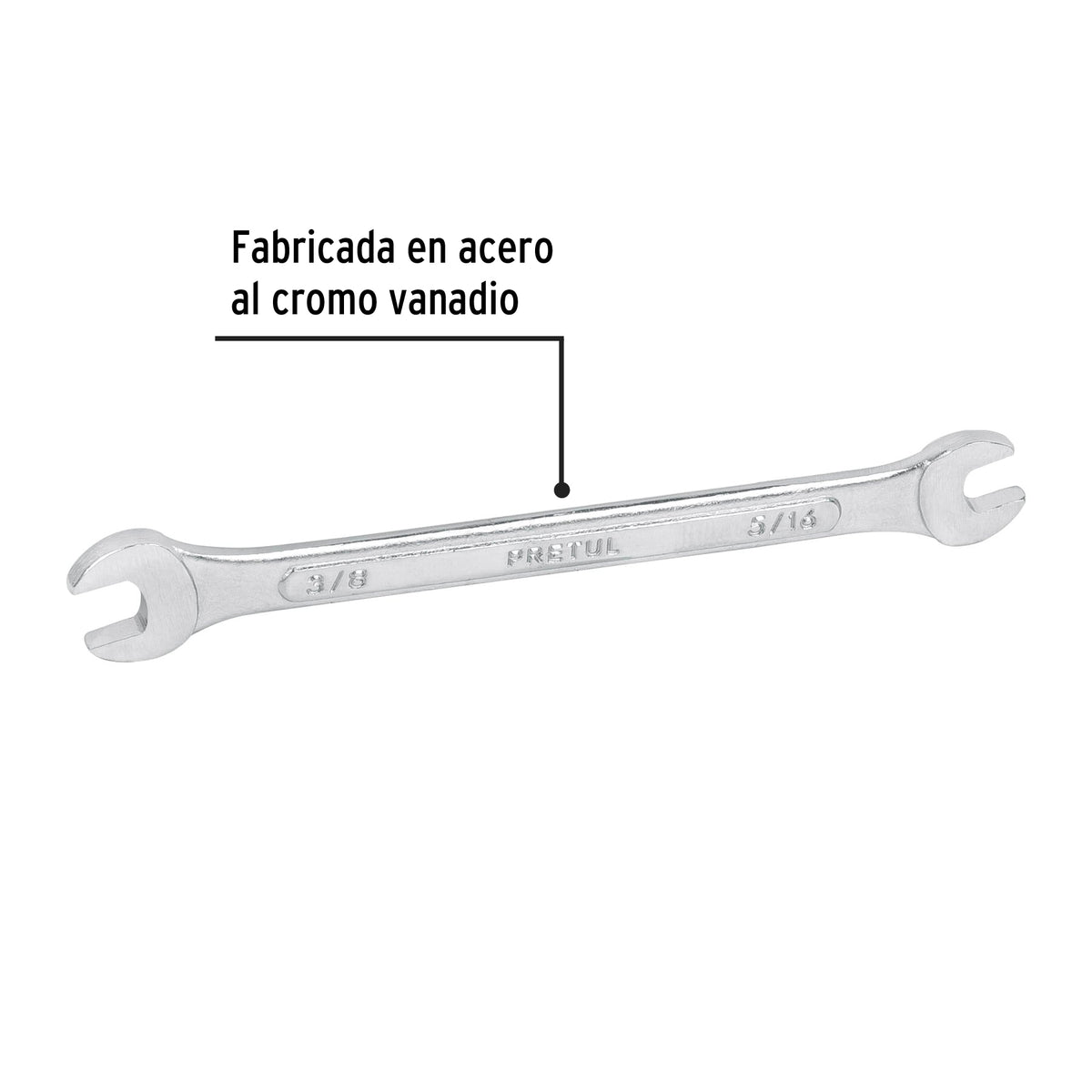 LLAVE ESPAÑOLA, 5/16 x 3/8" x 140 MM DE LARGO, PRETUL 21951 P