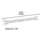 LLAVE ESPAÑOLA, 5/16 x 3/8" x 140 MM DE LARGO, PRETUL 21951 P