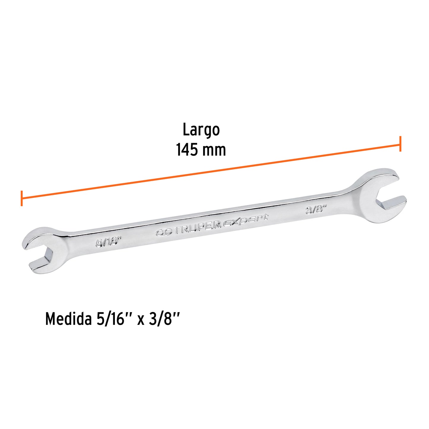 LLAVE ESPAÑOLA, 5/16 X 3/8" X 145 MM DE LARGO, TRUPER EXPERT 15682 *