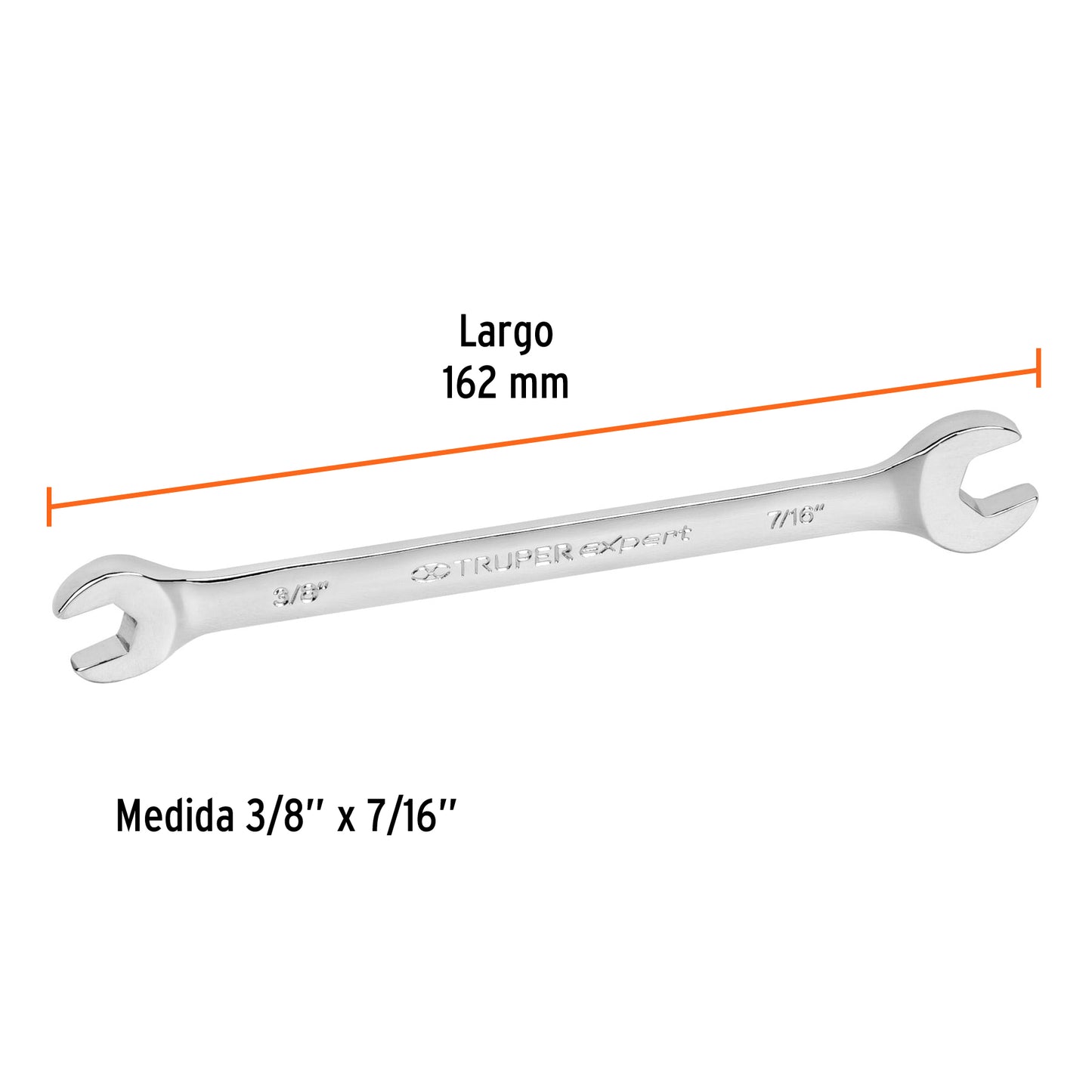 LLAVE ESPAÑOLA, 3/8 x 7/16" x 162 MM DE LARGO, TRUPER EXPERT 15684 P