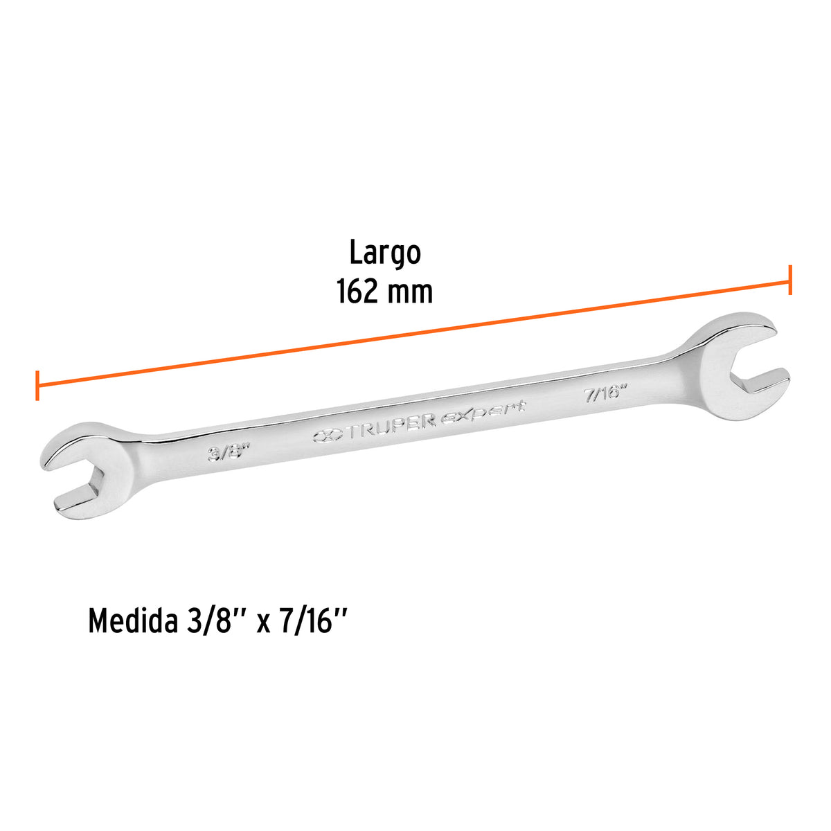 LLAVE ESPAÑOLA, 3/8 x 7/16" x 162 MM DE LARGO, TRUPER EXPERT 15684 P