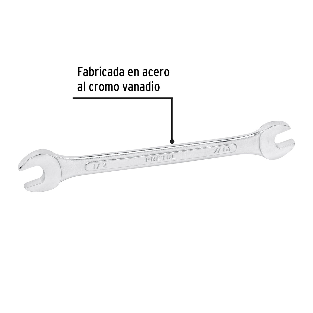 LLAVE ESPAÑOLA, 7/16 x 1/2" x 172 MM DE LARGO, PRETUL 21953 P