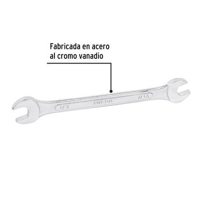 LLAVE ESPAÑOLA, 7/16 x 1/2" x 172 MM DE LARGO, PRETUL 21953 P