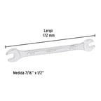 LLAVE ESPAÑOLA, 7/16 x 1/2" x 172 MM DE LARGO, PRETUL 21953 P