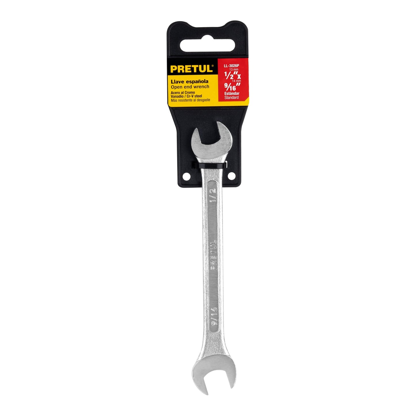 LLAVE ESPAÑOLA, 1/2 x 9/16" x 172 MM DE LARGO, PRETUL 21954 P