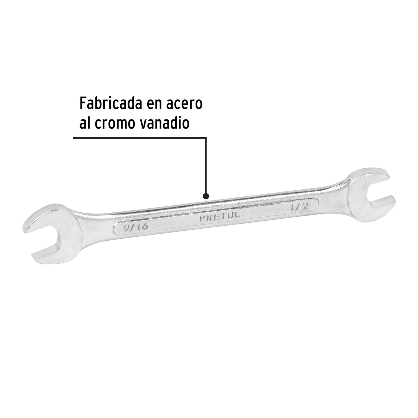 LLAVE ESPAÑOLA, 1/2 x 9/16" x 172 MM DE LARGO, PRETUL 21954 P