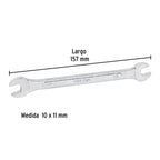 LLAVE ESPAÑOLA 10 x 11MM x 157 MM DE LARGO, PRETUL 21972 P