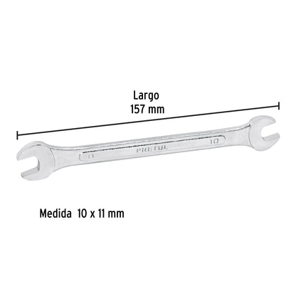 LLAVE ESPAÑOLA 10 x 11MM x 157 MM DE LARGO, PRETUL 21972 P