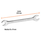 LLAVE ESPAÑOLA 18 x 19 x 220 MM DE LARGO, TRUPER EXPERT 15716 P