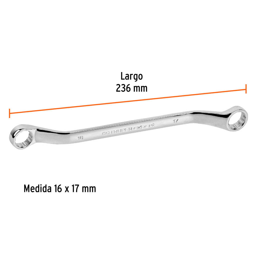 LLAVE ESTRÍAS 16 x 17 x 236 MM LARGO, TRUPER EXPERT 15763 P