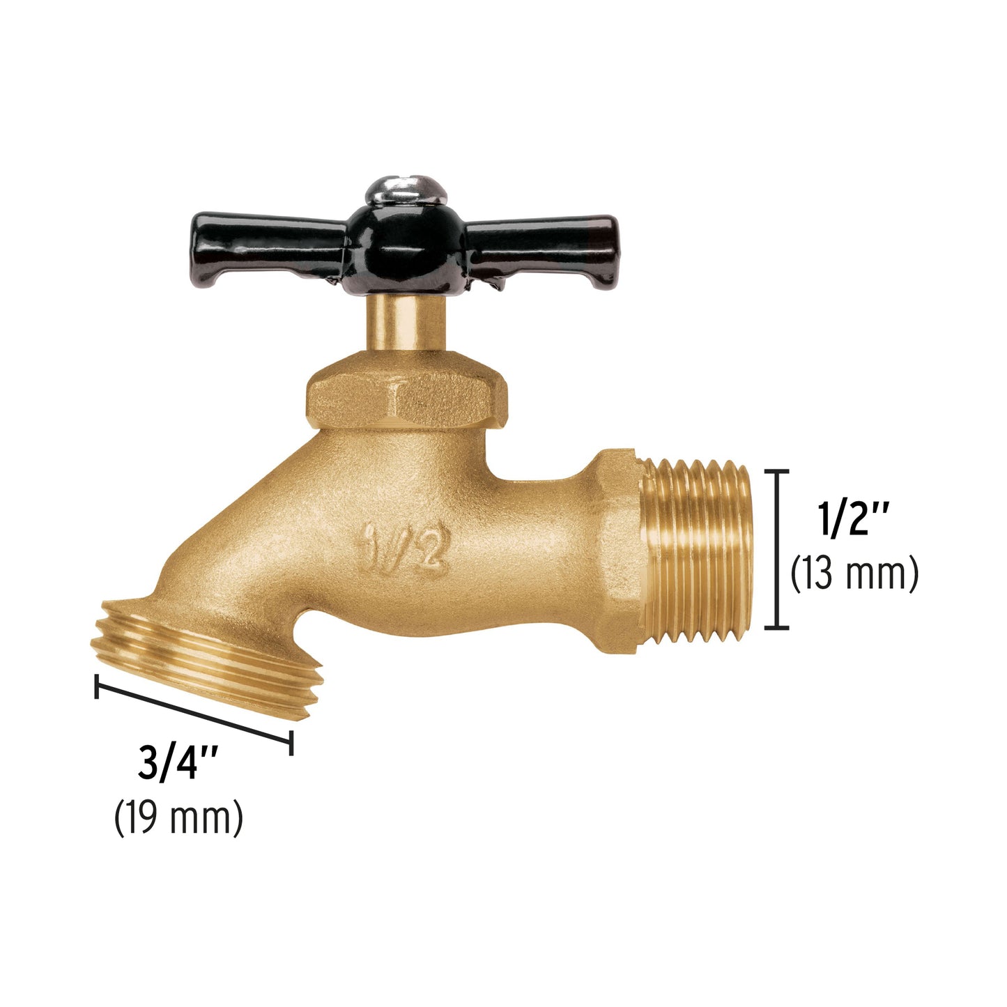 Llave p/manguera, de latón 100g, 1/2", blíster, PRETUL