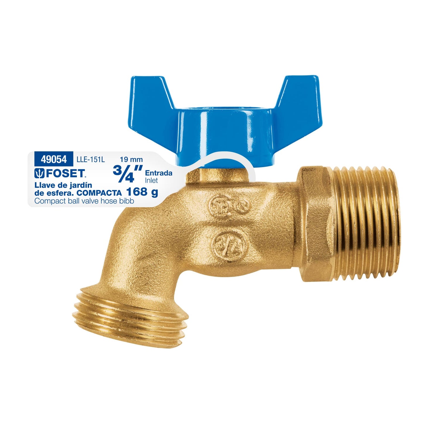 LLAVE DE ESFERA DE LATON 3/4'', FOSET 49054 *