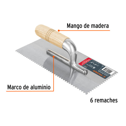 LLANA DENTADO TRIANGULAR 11', 6 REMACHES, MANGO MADERA 15409 P