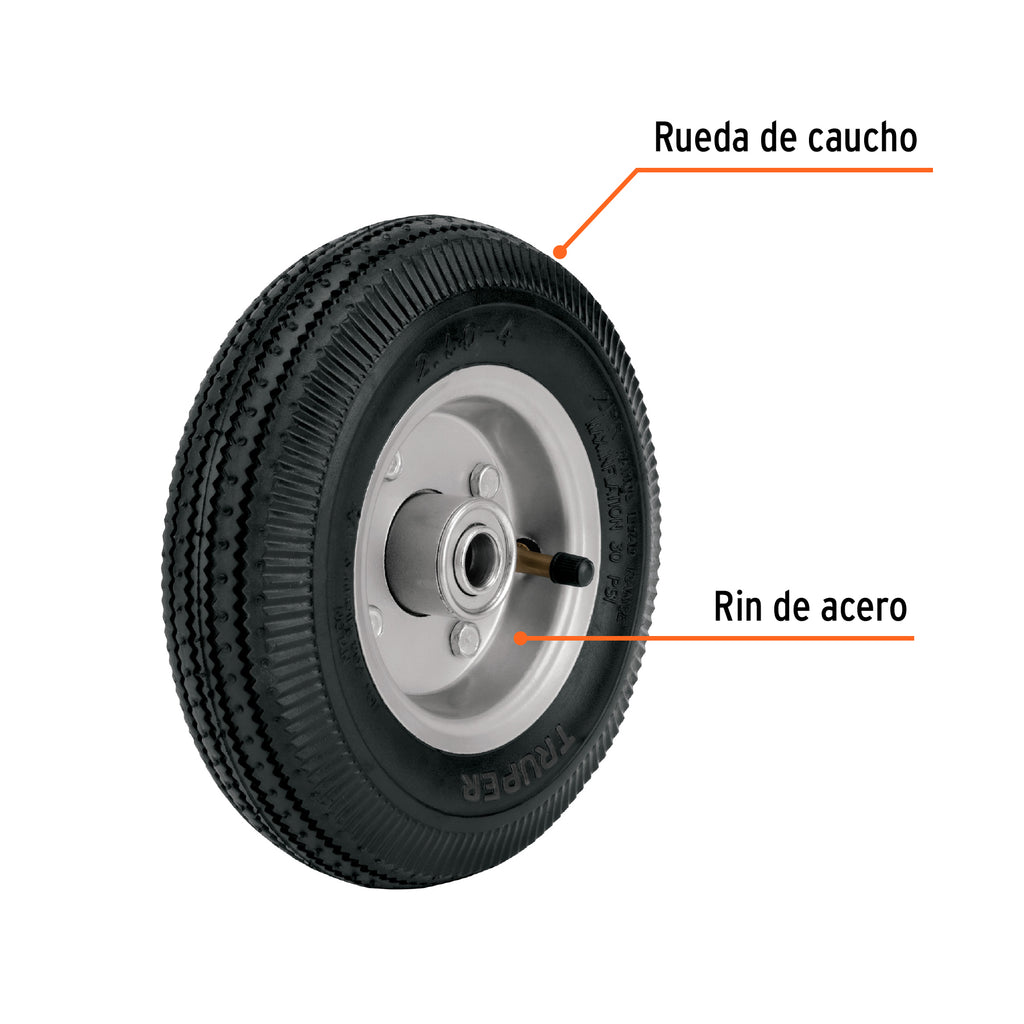 RUEDA NEUMÀTICA 10'' PARA EJE LATERAL, TRUPER 45902 *