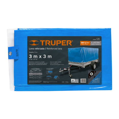 LONA REFORZADA 3 X 3, AZUL, TRUPER 15370 *