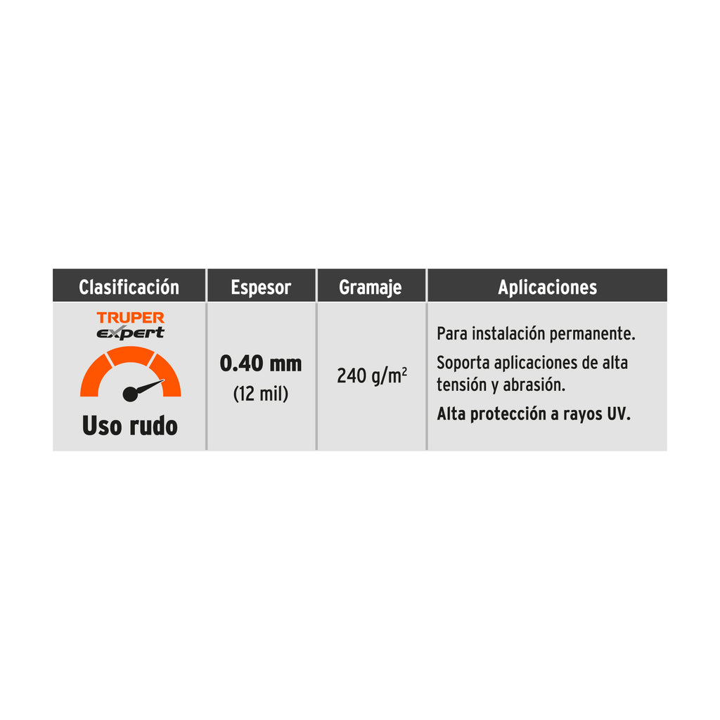 LONA USO RUDO, VERDE OLIVO, 3 X 4 M, TRUPER EXPERT 16374 *