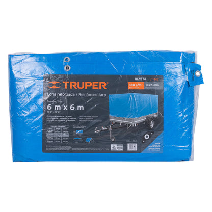 LONA REFORZADA 6 X 6 M, AZUL, TRUPER 102574 *