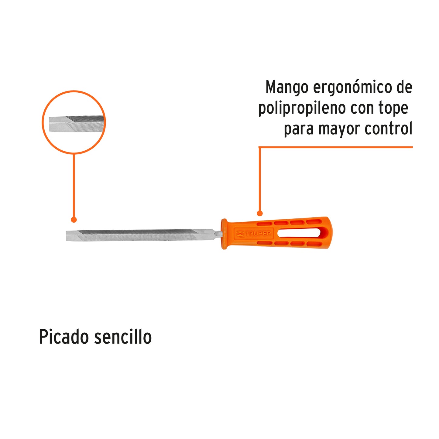 LIMA TRIÀNGULO PESADO 6'', 32 DPP CON MANGO CON MANGO, TRUPER 19679 *