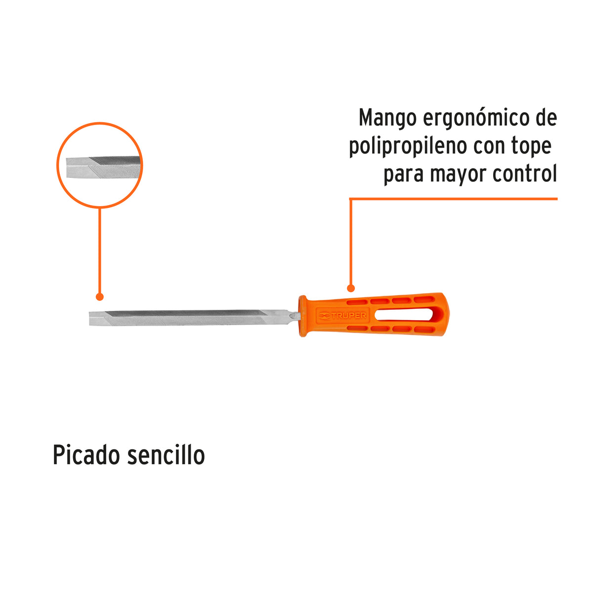 LIMA TRIÀNGULO PESADO 6'', 32 DPP CON MANGO CON MANGO, TRUPER 19679 *