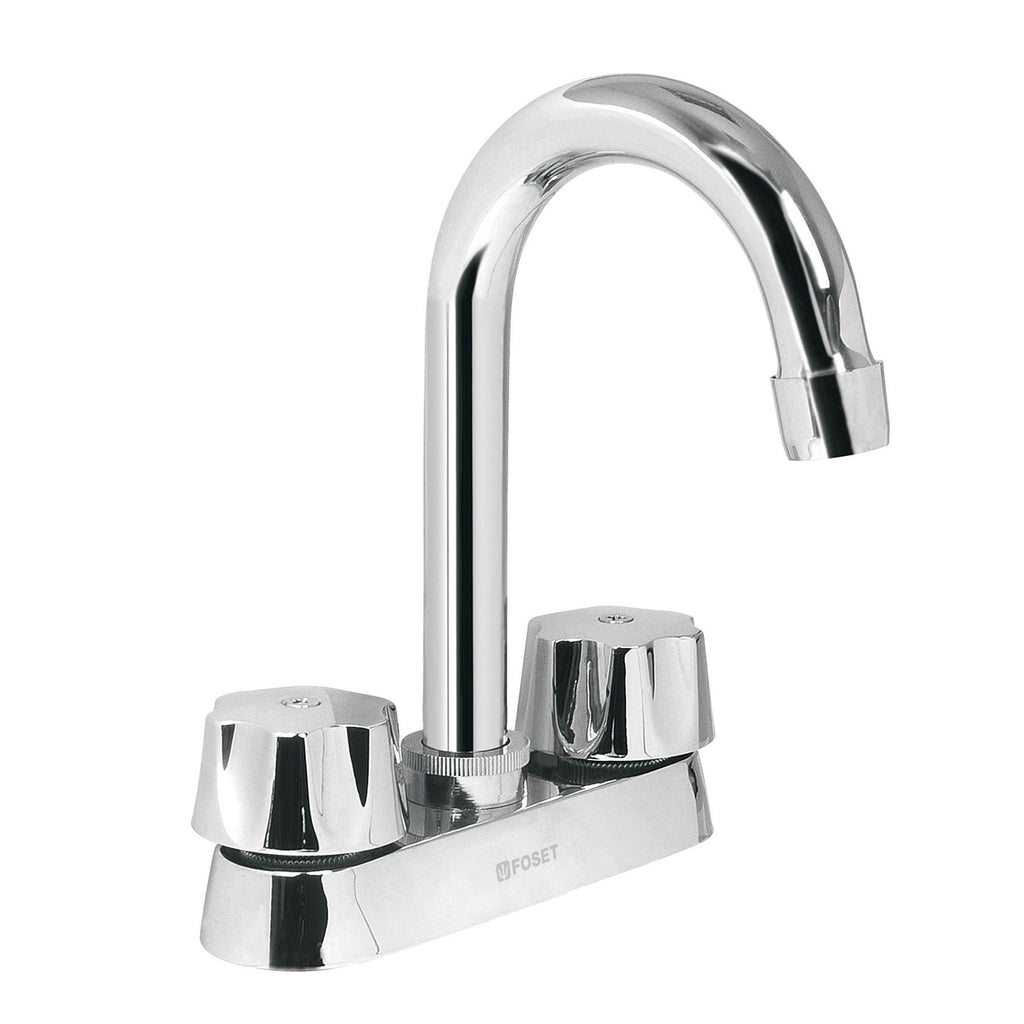 MEZCLADORA 4' PARA LAVABO, CUELLO BAR, CARTUCHO CERÁMICO 49275 P