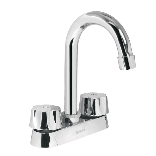 MEZCLADORA 4' PARA LAVABO, CUELLO BAR, CARTUCHO CERÁMICO 49275 P