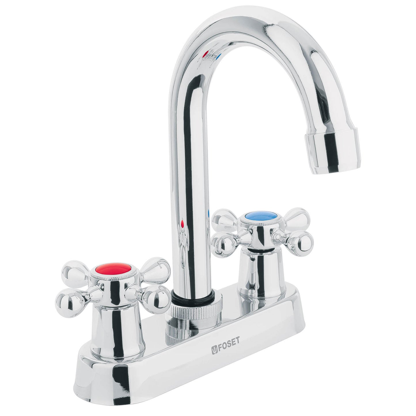 MEZCLADORA 4' PARA LAVABO, CUELLO BAR, MANERALES CRUCETA 47682 P