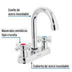 MEZCLADORA 4' PARA LAVABO, CUELLO BAR, MANERALES CRUCETA 47682 P