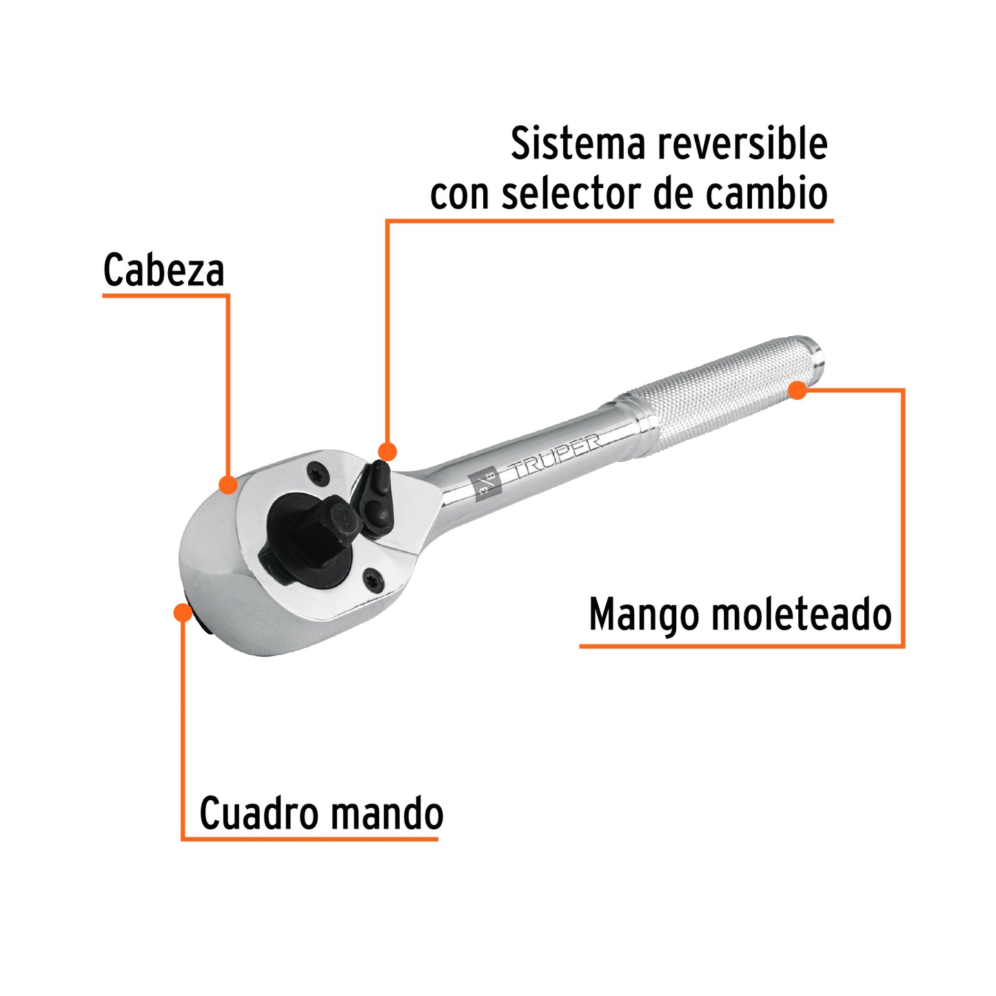 MATRACA DOBLE CUADRO 3/8" Y 1/2" TRUPER 13413 *