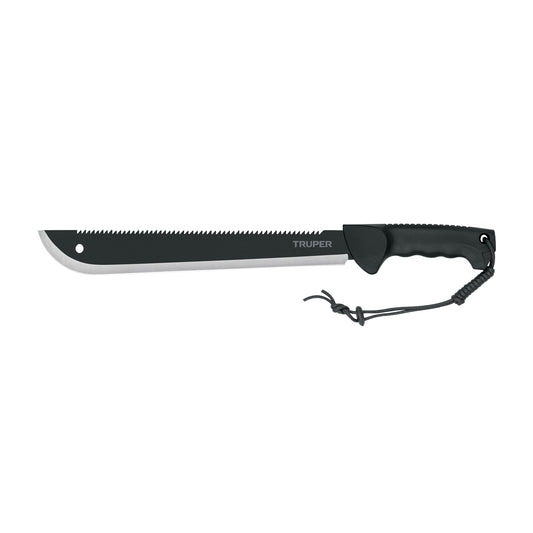 MACHETE DOBLE FILO 14'', CACHA INYECTADA, CON FUNDA, TRUPER 103827 *