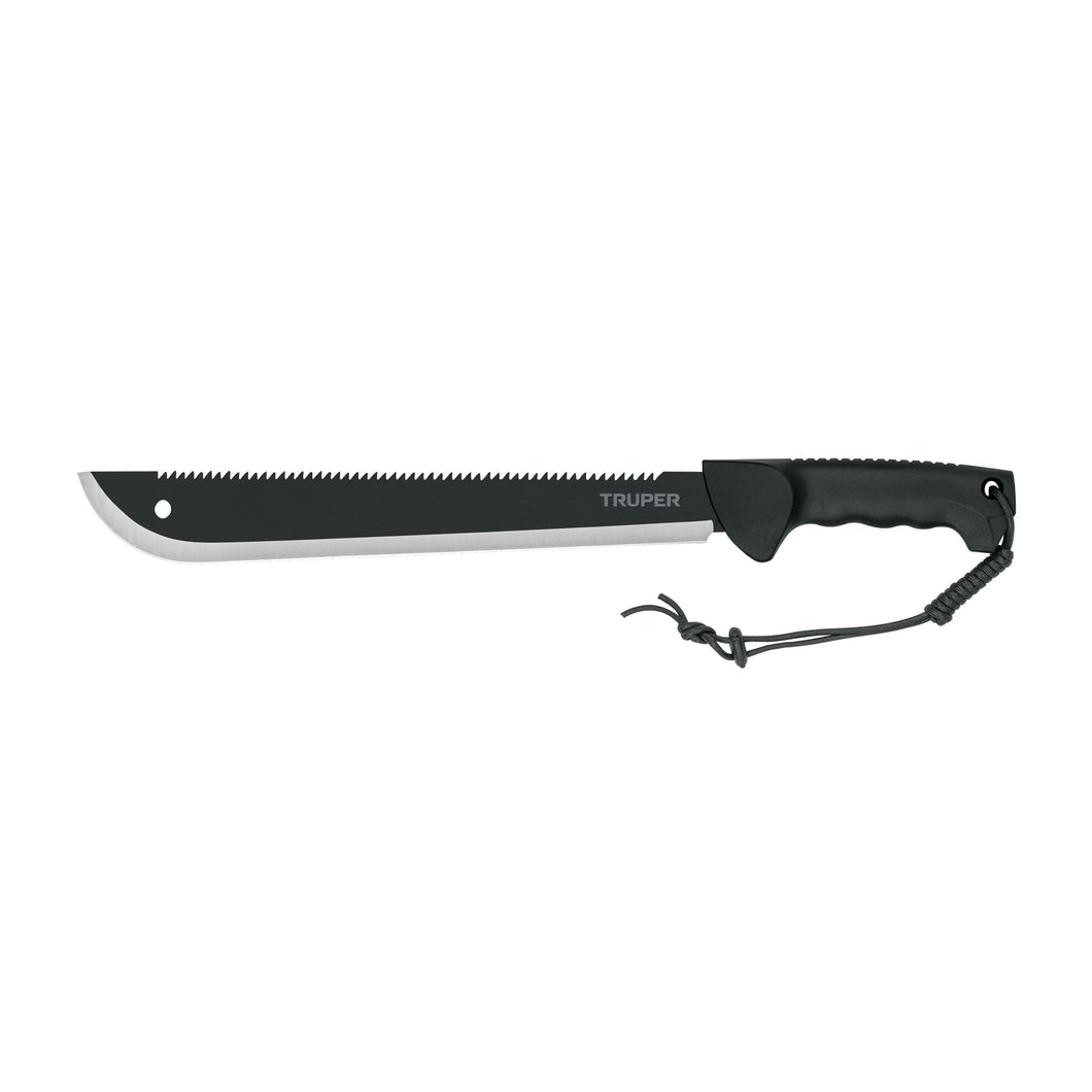 MACHETE DOBLE FILO 14'', CACHA INYECTADA, CON FUNDA, TRUPER 103827 *